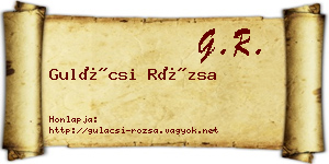 Gulácsi Rózsa névjegykártya